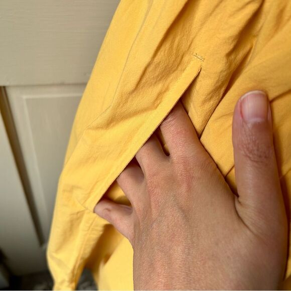 NWT Madewell Yellow Flutter Sleeve Square Neck Cotton Mini Dress - Large - Picture 7 of 9